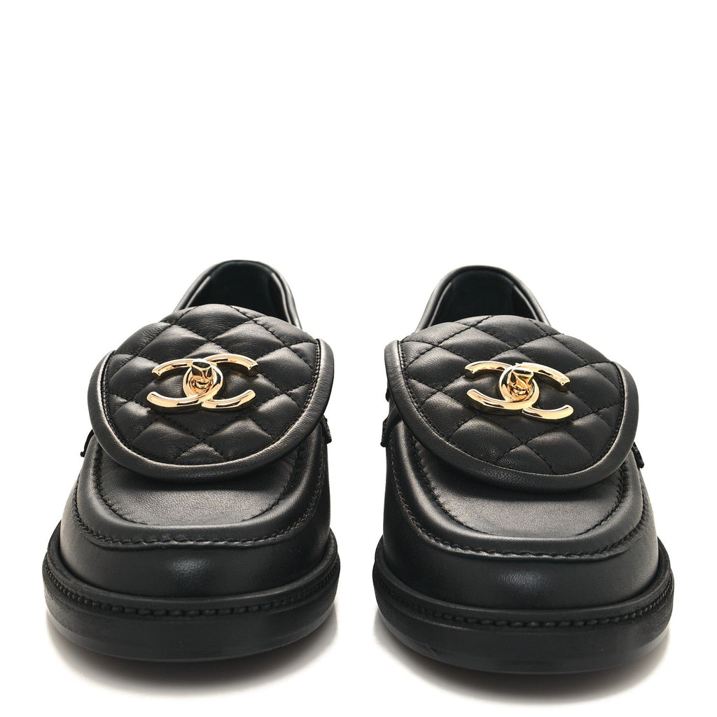 Chanel CC Turnlock Loafers Black