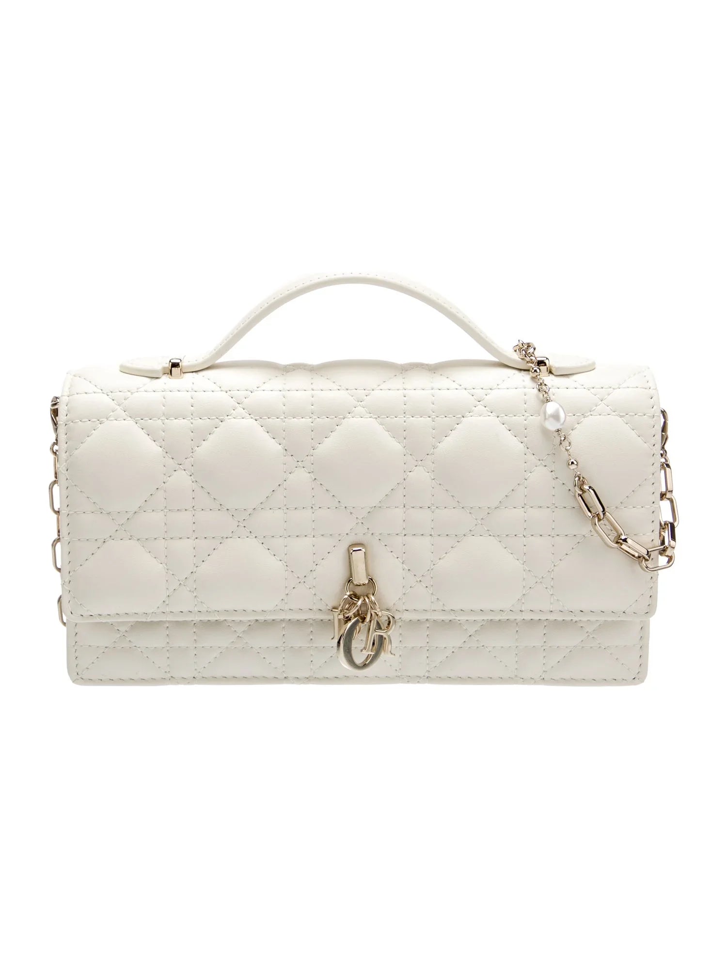 Dior White Leather Miss Dior Top Handle