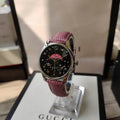 Gucci G-Timeless Pink Lizard-Effect Leather Strap Moonphase watch