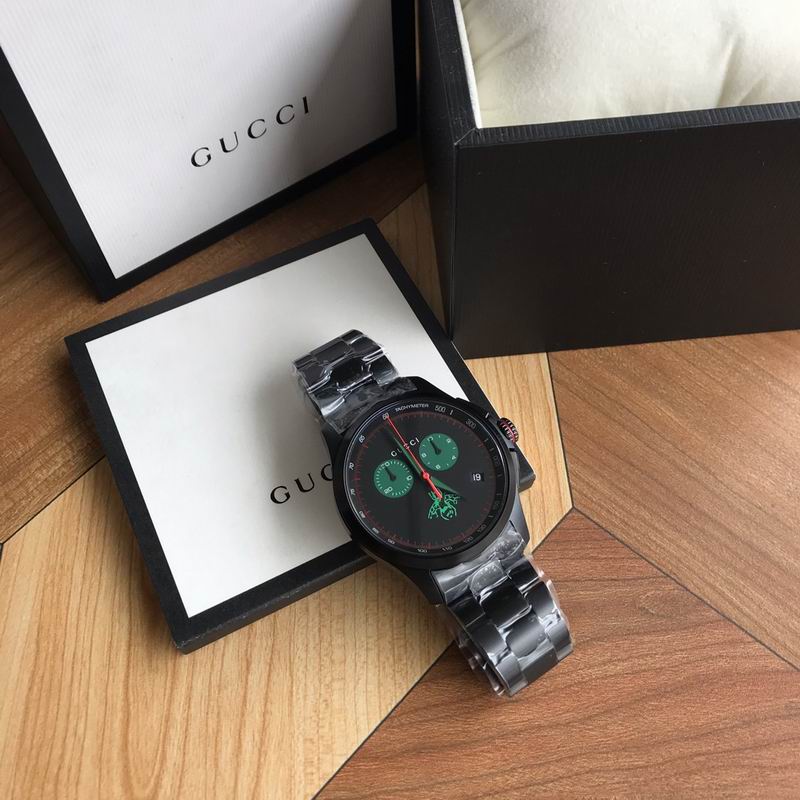 Gucci G-Timeless 44mm Chronograph Watch with a Black Stainless Steel Case