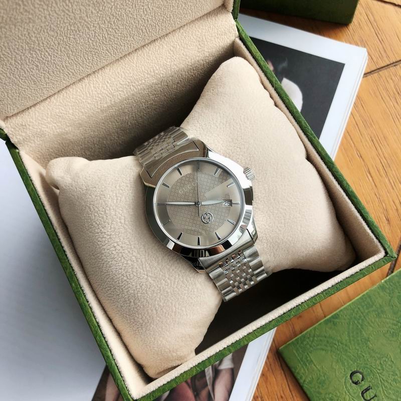 Gucci G-Timeless Stainless Steel Watch With A Brown Dial