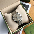 Gucci G-Timeless Stainless Steel Watch With A Brown Dial