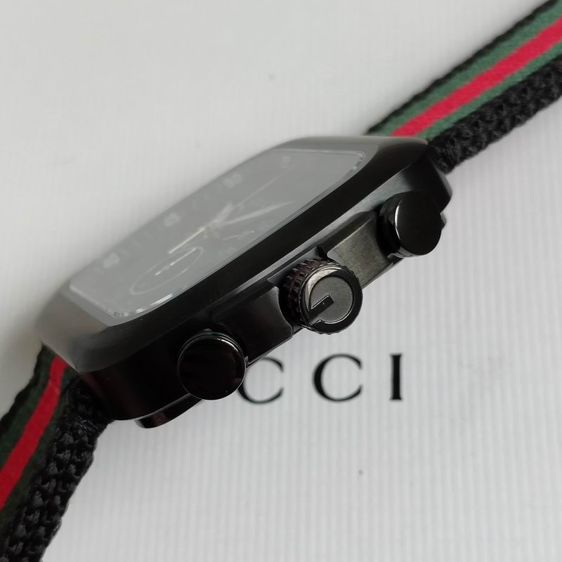 Gucci Coupe Black Red and Green Nato Black Dial Chronograph Quartz Watch