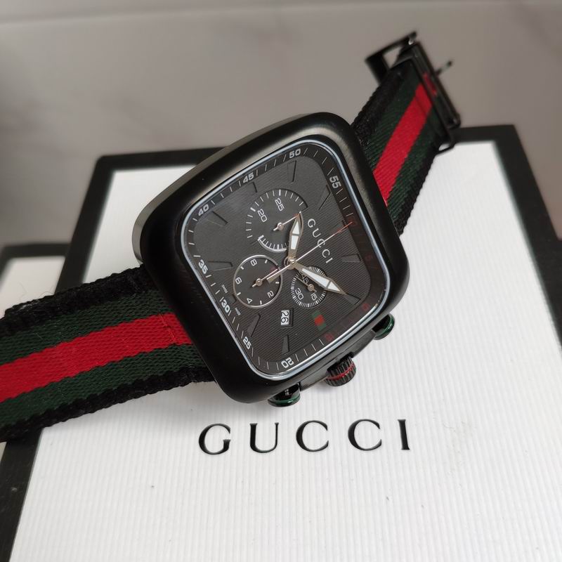 Gucci Coupe Black Red and Green Nato Black Dial Chronograph Quartz Watch