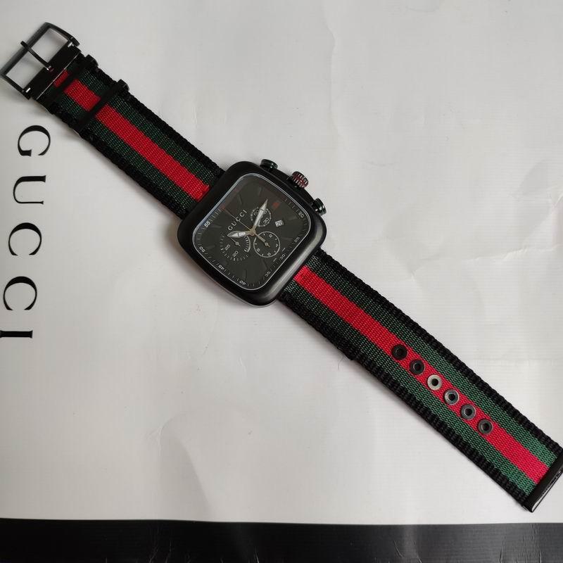 Gucci Coupe Black Red and Green Nato Black Dial Chronograph Quartz Watch