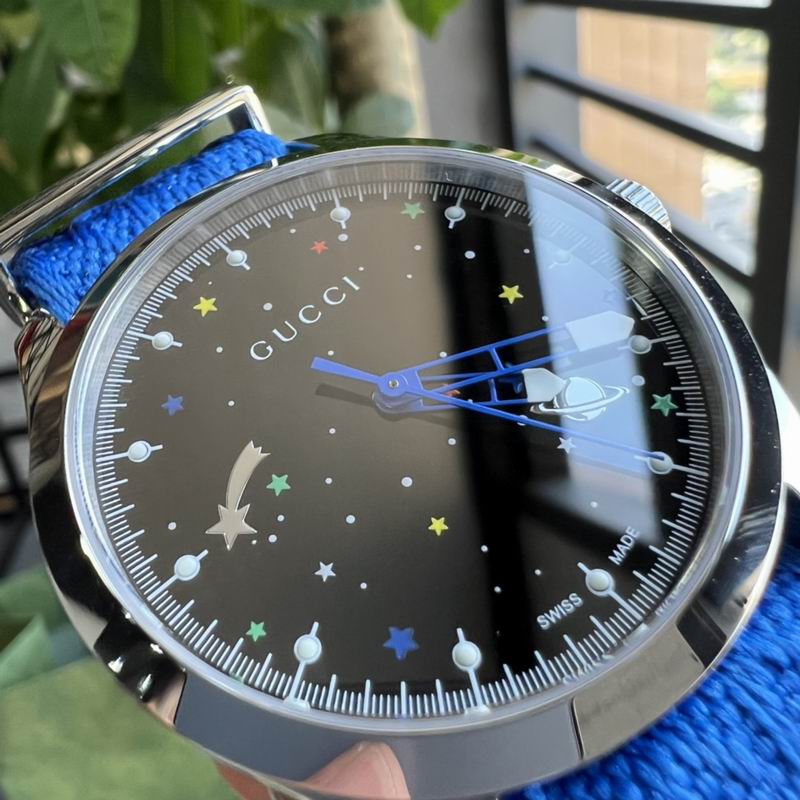 Gucci G-Timeless Stars and Planet Unisex Watch with Blue Strap