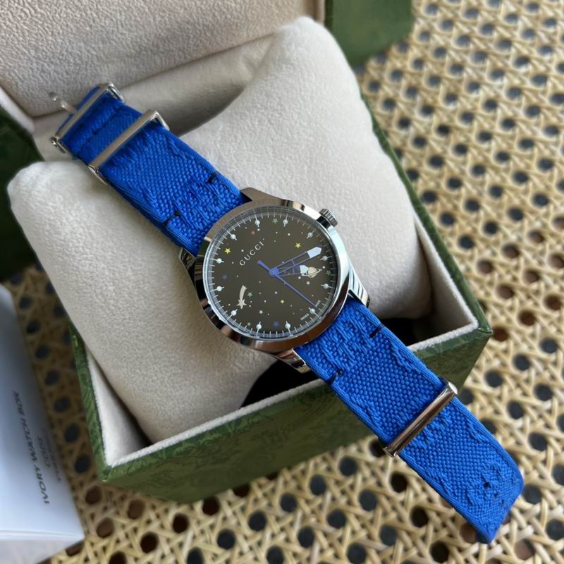 Gucci G-Timeless Stars and Planet Unisex Watch with Blue Strap