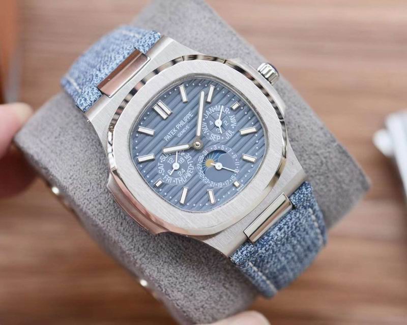 New Blue High Quality 5726 Mechanical Automatic 520 Movement Men's Watch Moon Phase 24H Stainless Steel