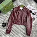 Gucci Leather Bomber Jacket