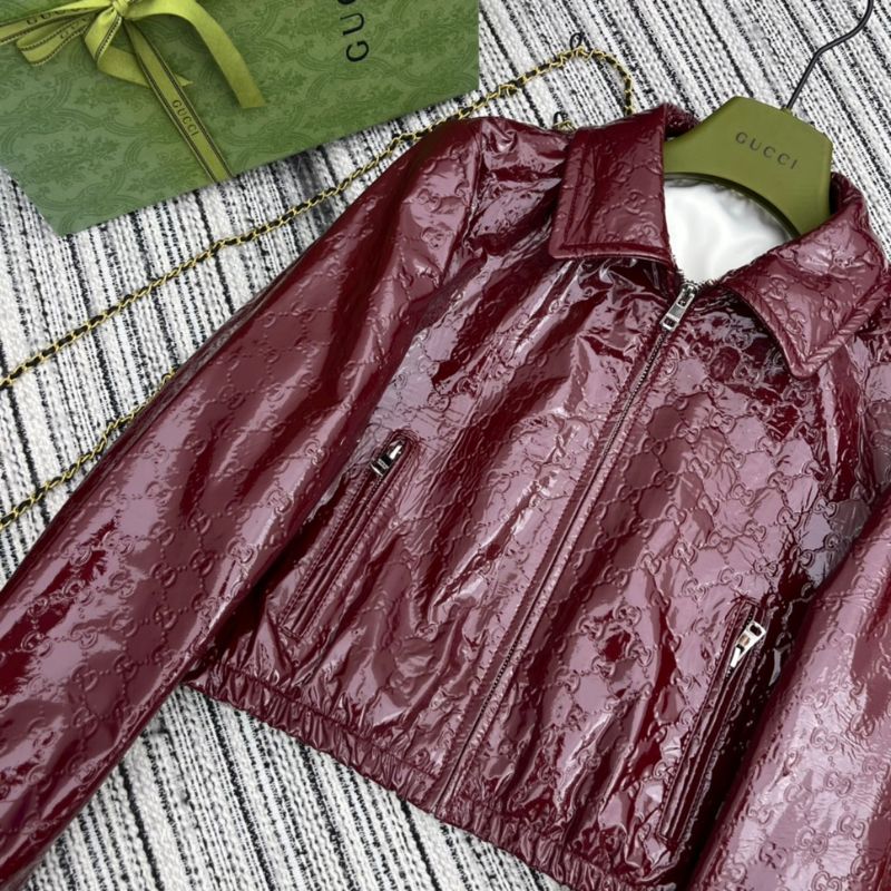 Gucci Leather Bomber Jacket