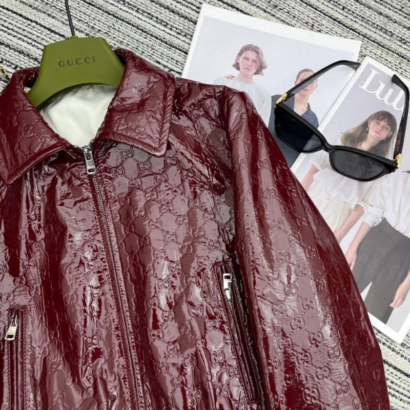 Gucci Leather Bomber Jacket