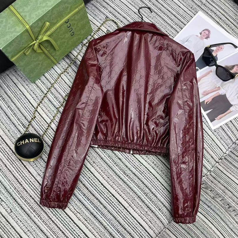 Gucci Leather Bomber Jacket