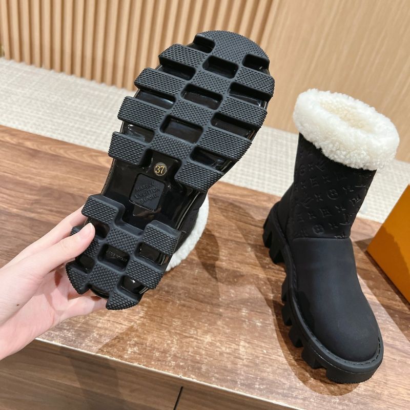 LV Wool-Trimmed Platform Boot