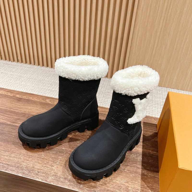 LV Wool-Trimmed Platform Boot