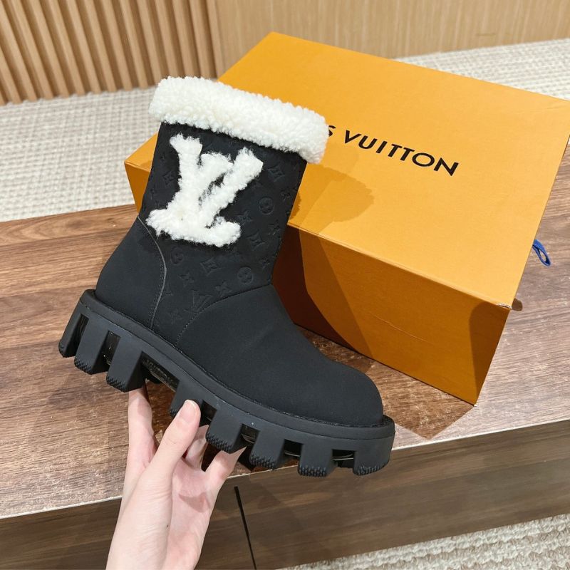 LV Wool-Trimmed Platform Boot