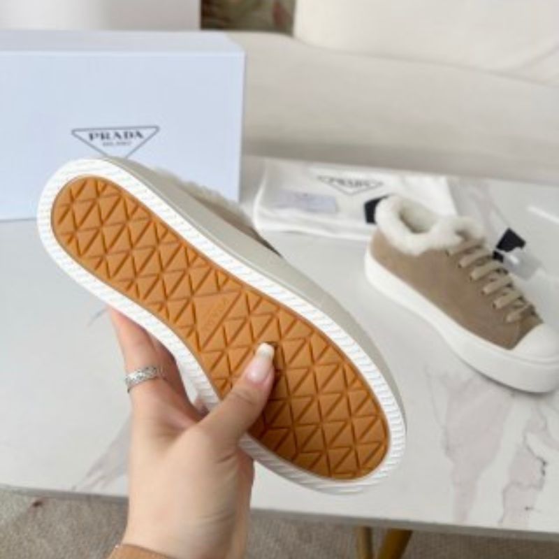 Prada Triangle Logo Wool Sneakers