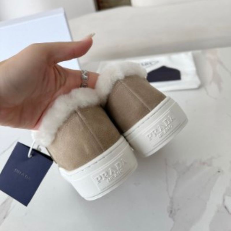 Prada Triangle Logo Wool Sneakers