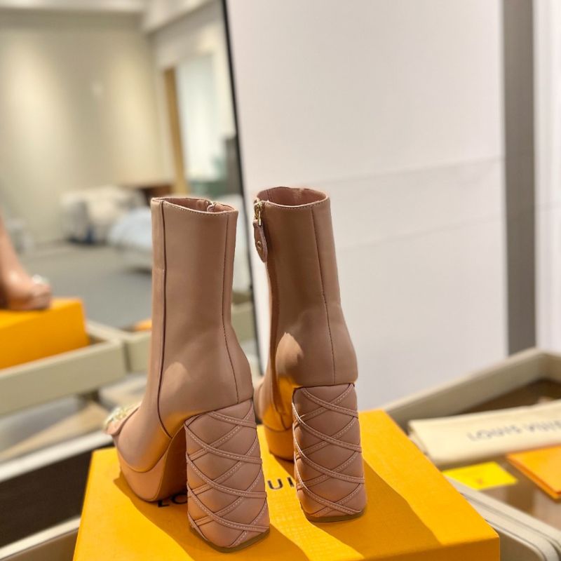 LV Platform Heeled Short Boot