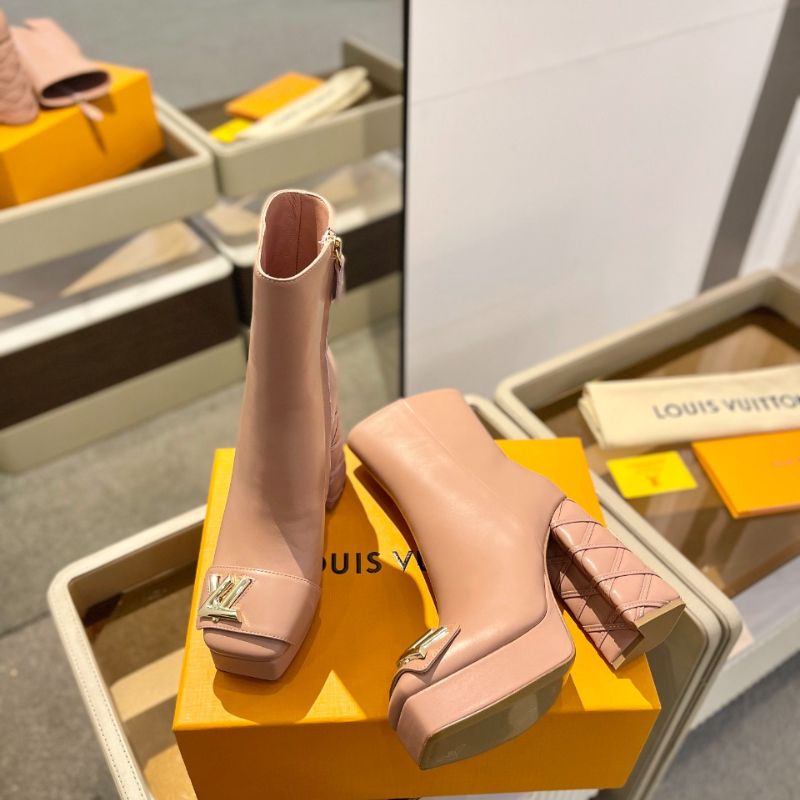LV Platform Heeled Short Boot