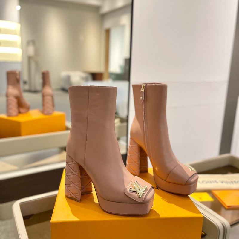 LV Platform Heeled Short Boot