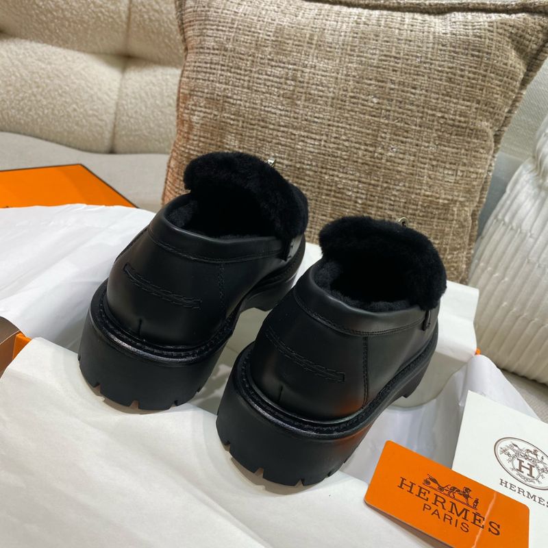 Hermes H Leather Loafers