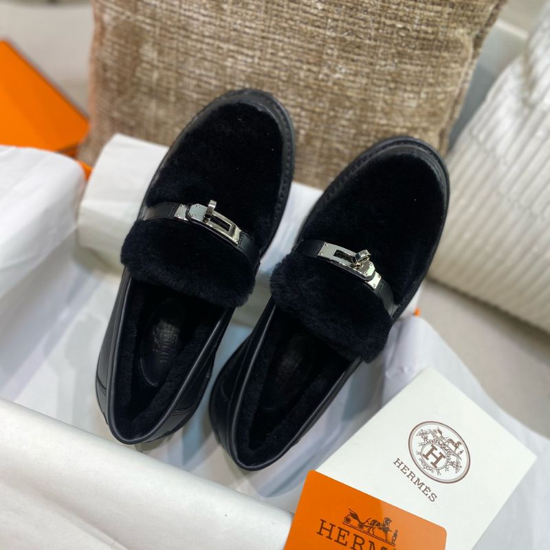 Hermes H Leather Loafers