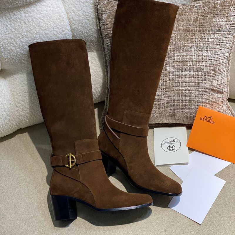 Hermes Cowhide High Heel Boot