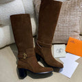 Hermes Cowhide High Heel Boot