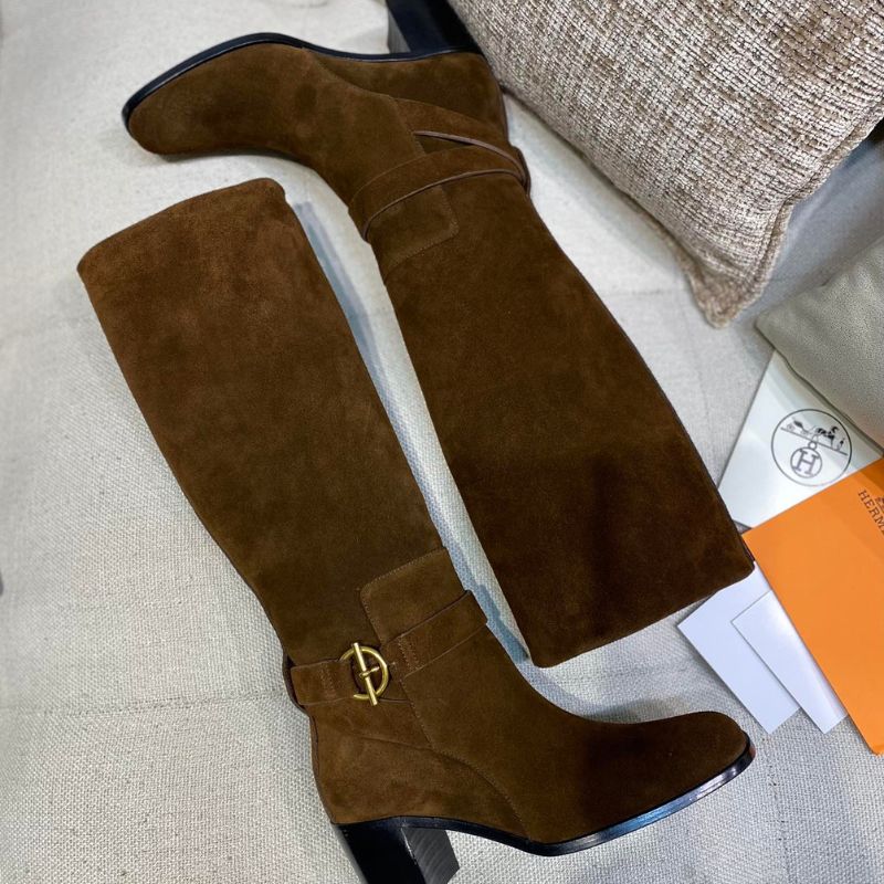 Hermes Cowhide High Heel Boot