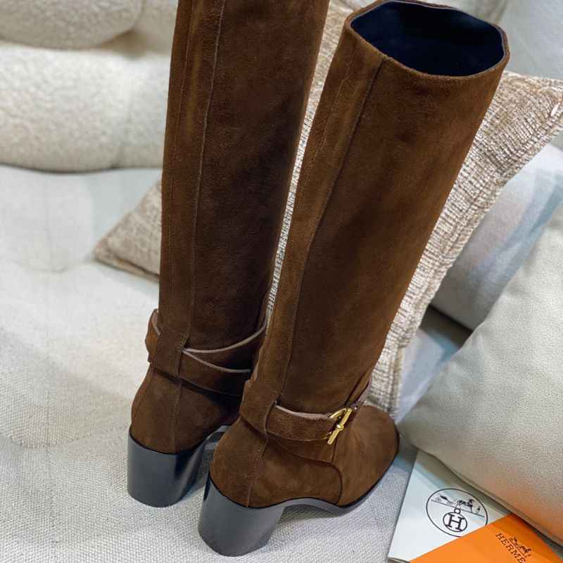 Hermes Cowhide High Heel Boot