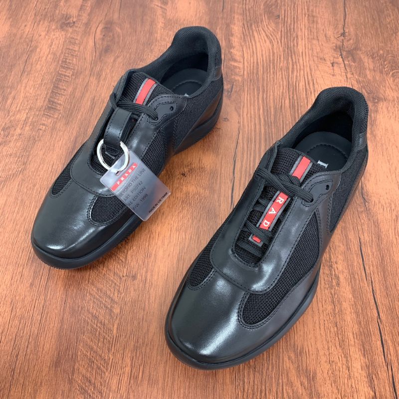 Prada Black Mesh Lace Up Sneakers