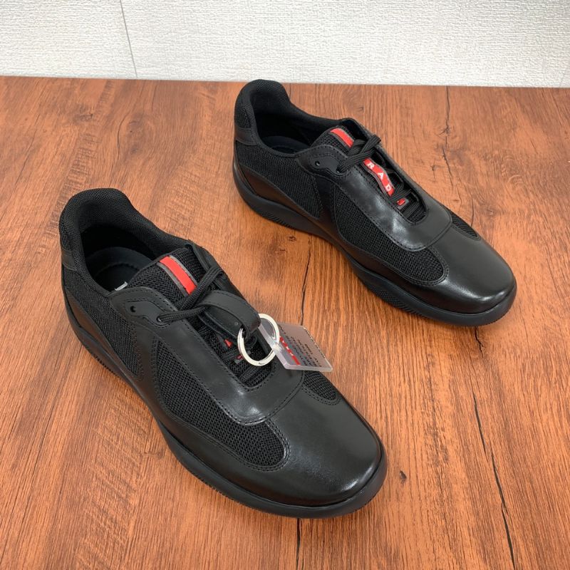 Prada Black Mesh Lace Up Sneakers