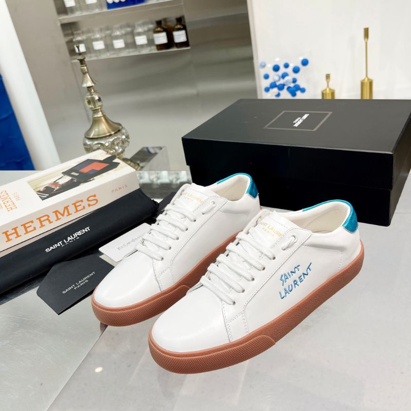 YSL Leather Embroidered Sneakers