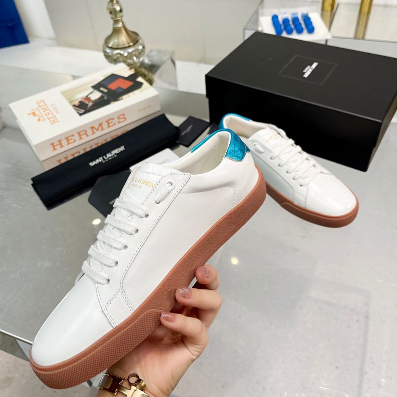 YSL Leather Embroidered Sneakers