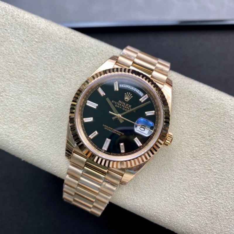 Rolex Day-Date Black Baguette Dial