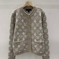 LV Logo Knit Cardigan Sweatshirt
