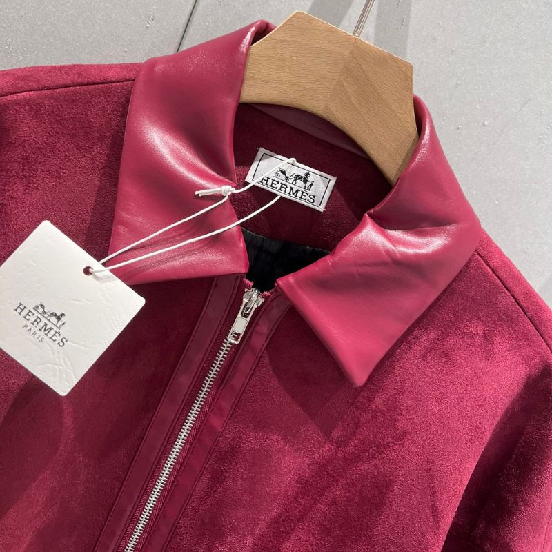 Hermes Angora Red Zipper Jacket