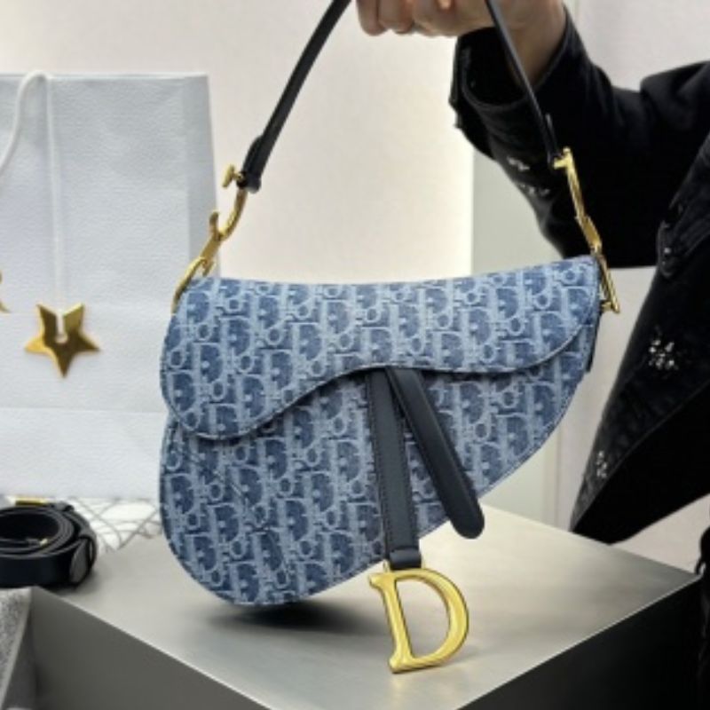 Dior Saddle Denim Shoulder Bag