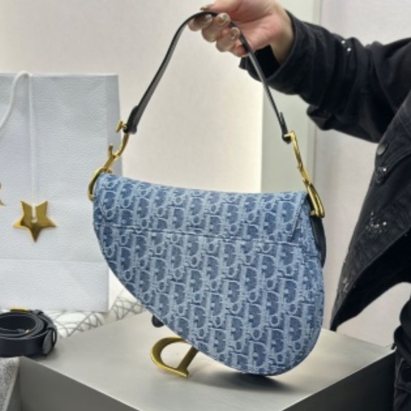 Dior Saddle Denim Shoulder Bag