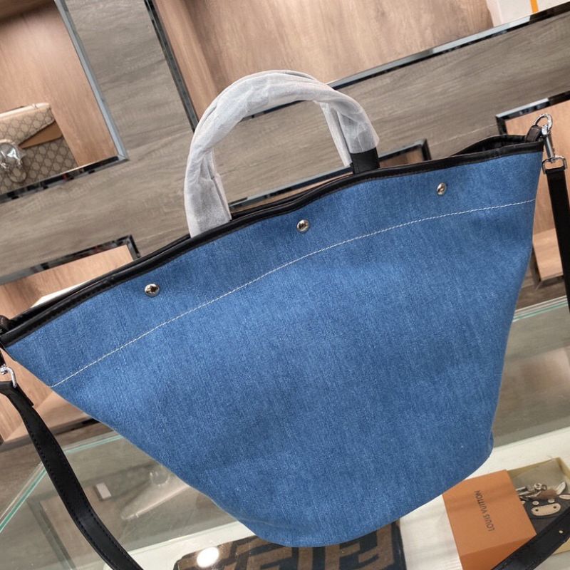 Prada Denim Snap Bucket Bag