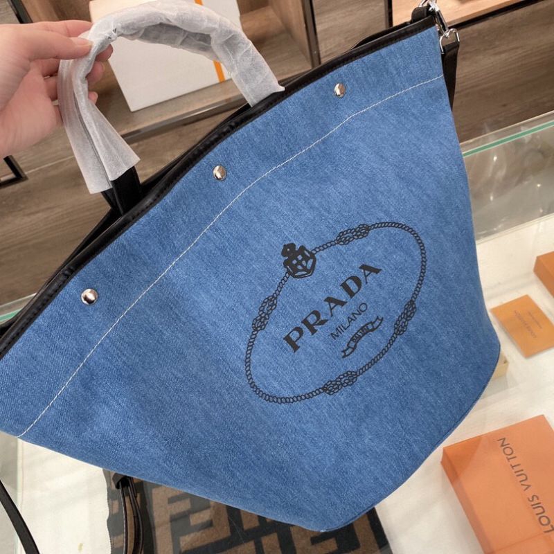 Prada Denim Snap Bucket Bag