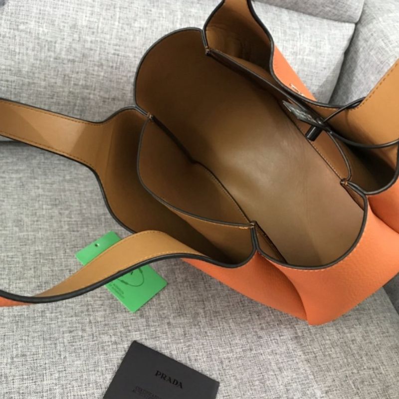 Prada Logo Orange Tote Bag
