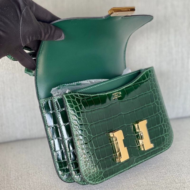 Hermes Matte Vert Titien Alligator Bag