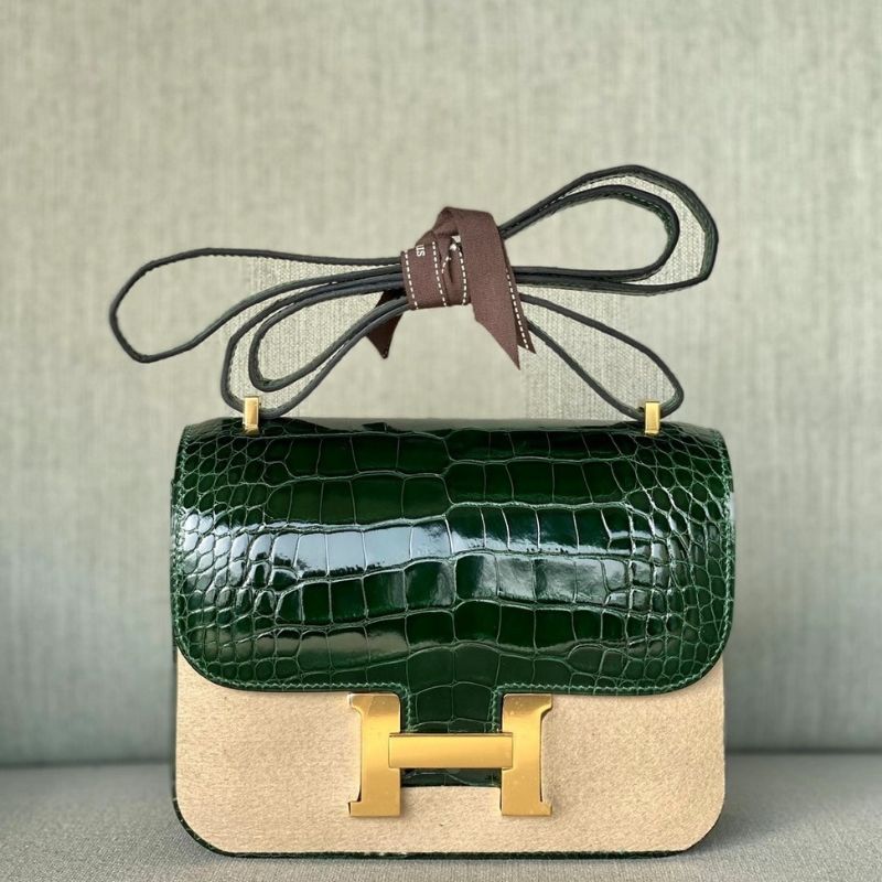 Hermes Matte Vert Titien Alligator Bag