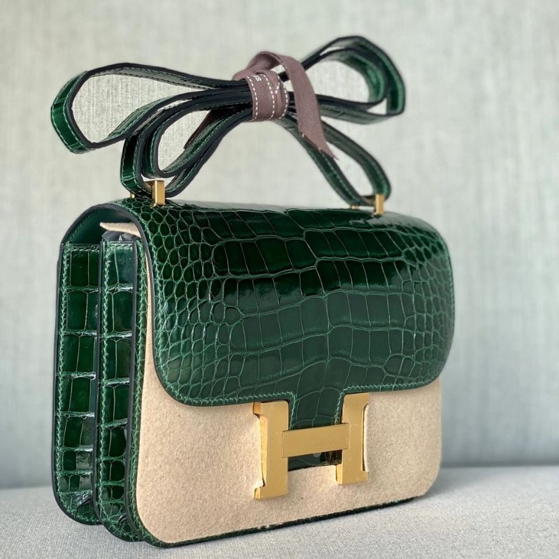 Hermes Matte Vert Titien Alligator Bag