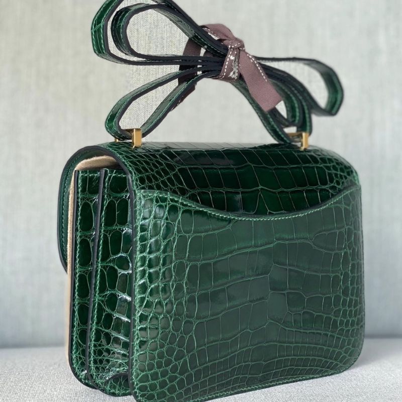Hermes Matte Vert Titien Alligator Bag