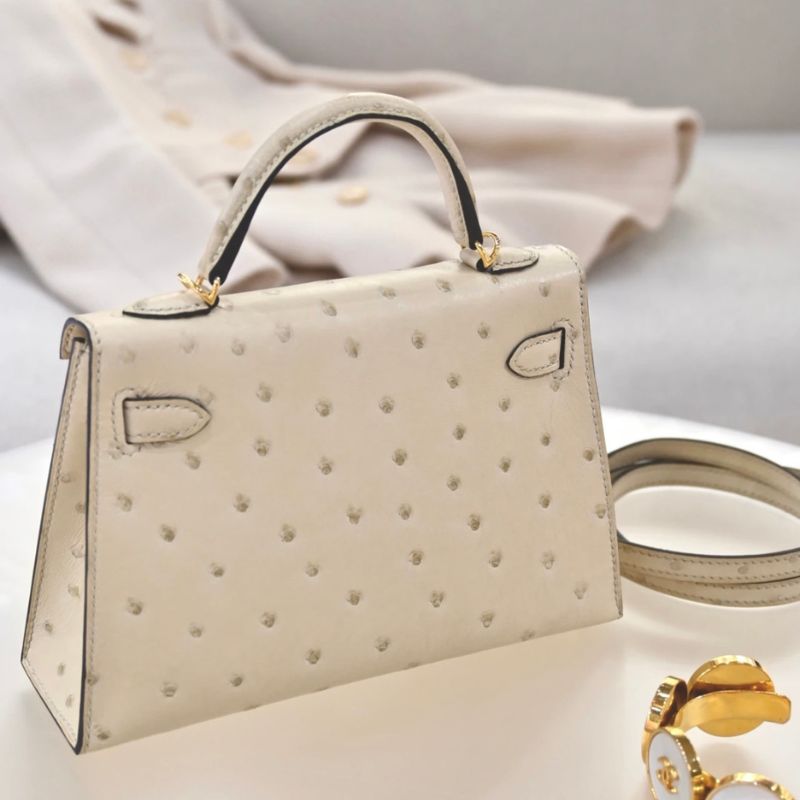 Hermes Ostrich Kelly Handbag