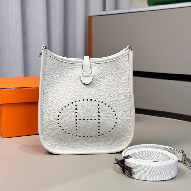 Hermes White Clemence Bag