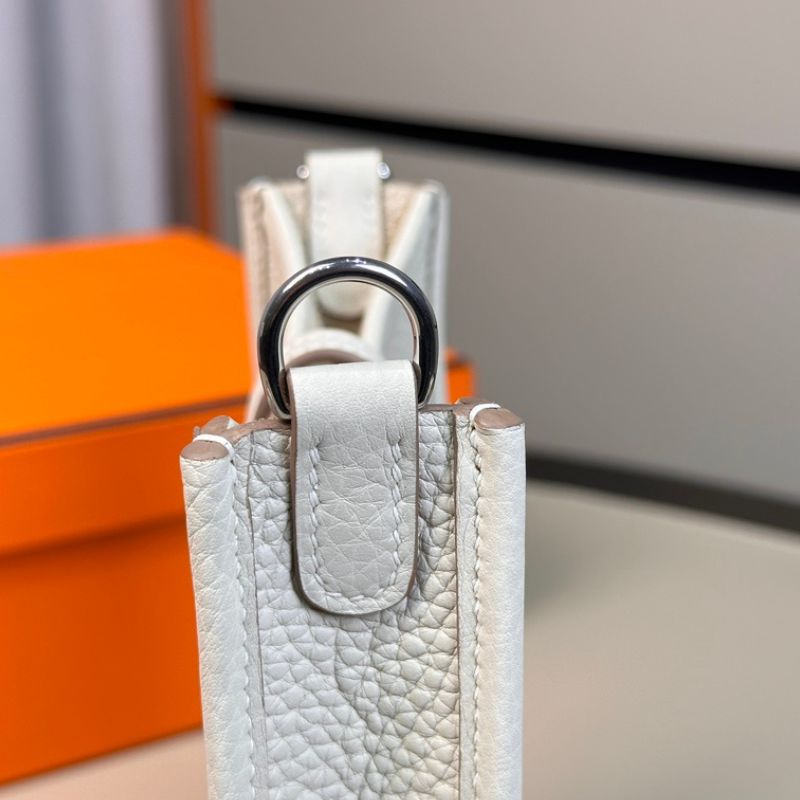 Hermes White Clemence Bag