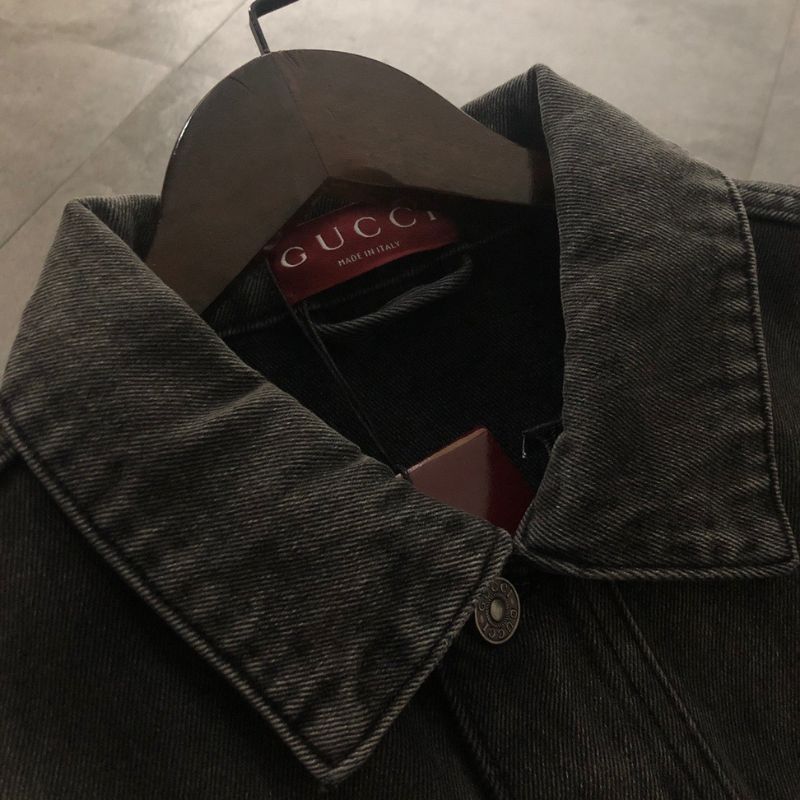 Gucci Logo Embroidered Denim Jacket